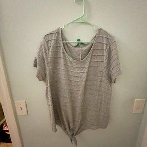 DIP! XL Gray Ruffled Tie Shirt